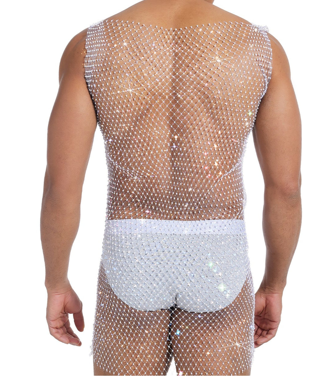 Sparkle Party Fishnet dress with Rhinestones