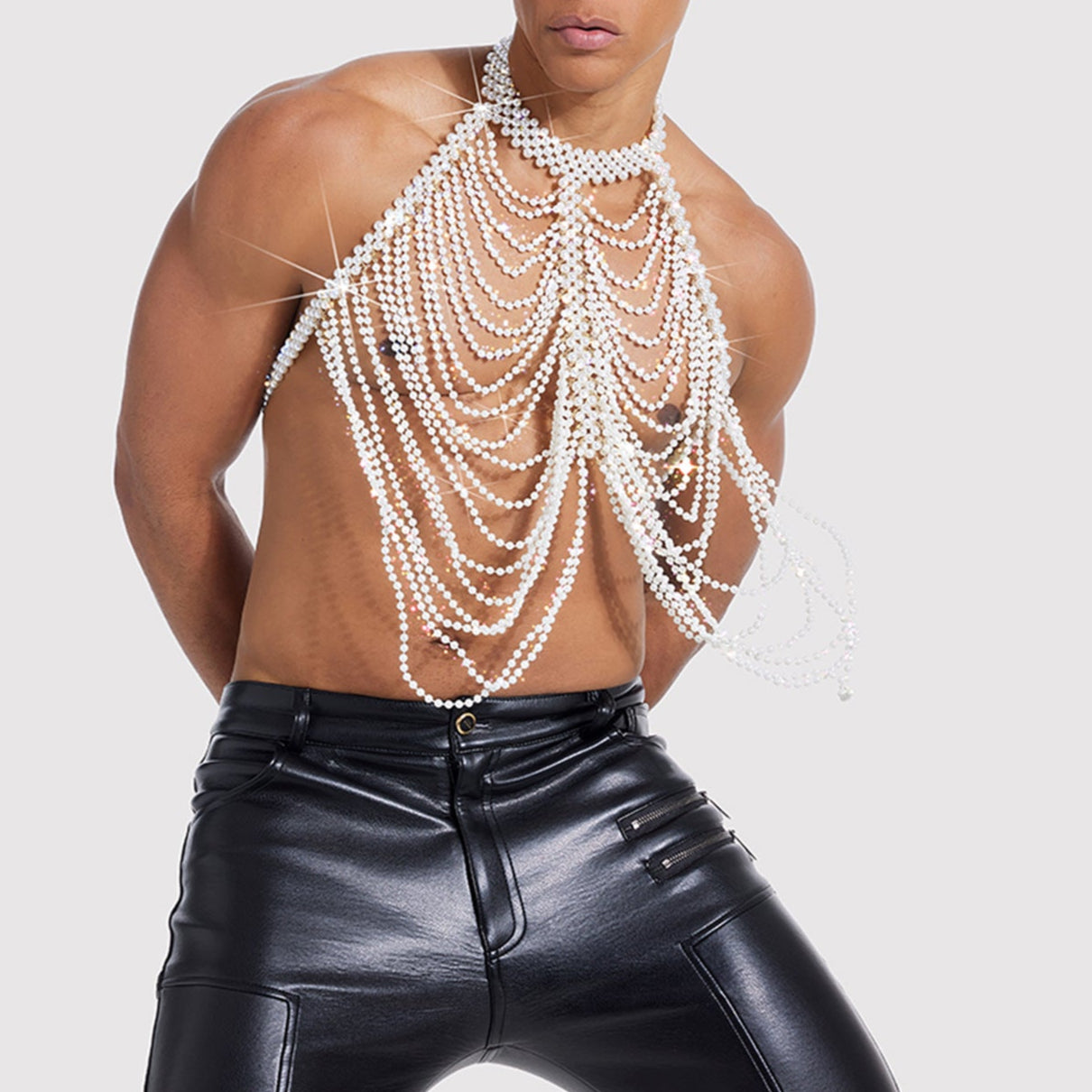 Sexy Multi-Tiered Pearl Body Chain
