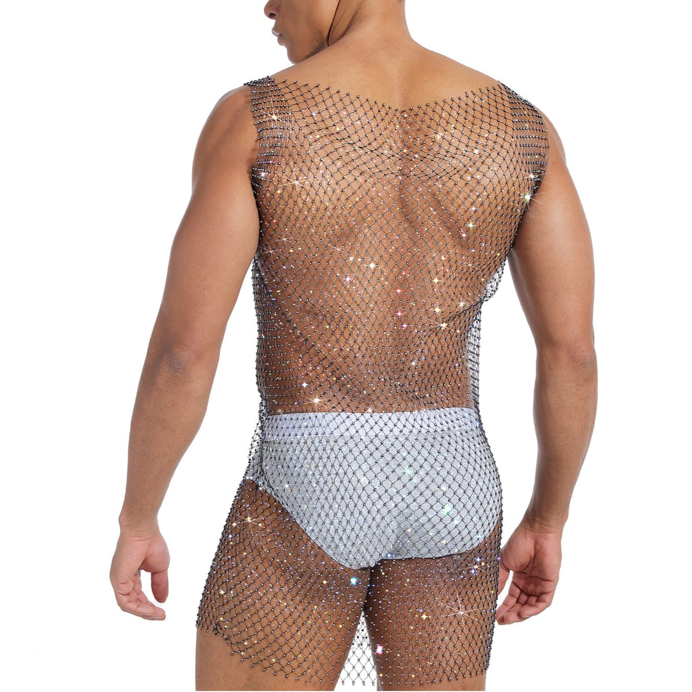 Sparkle Party Fishnet dress with Rhinestones