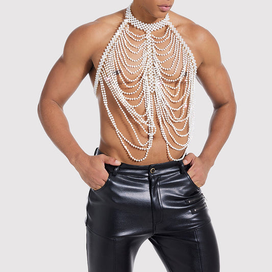 Sexy Multi-Tiered Pearl Body Chain