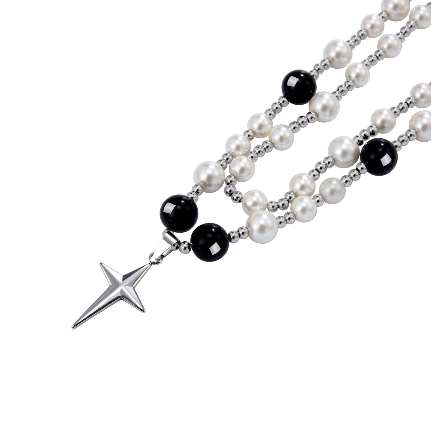 Celestial Radiance Cross & Pearl Layered Necklace