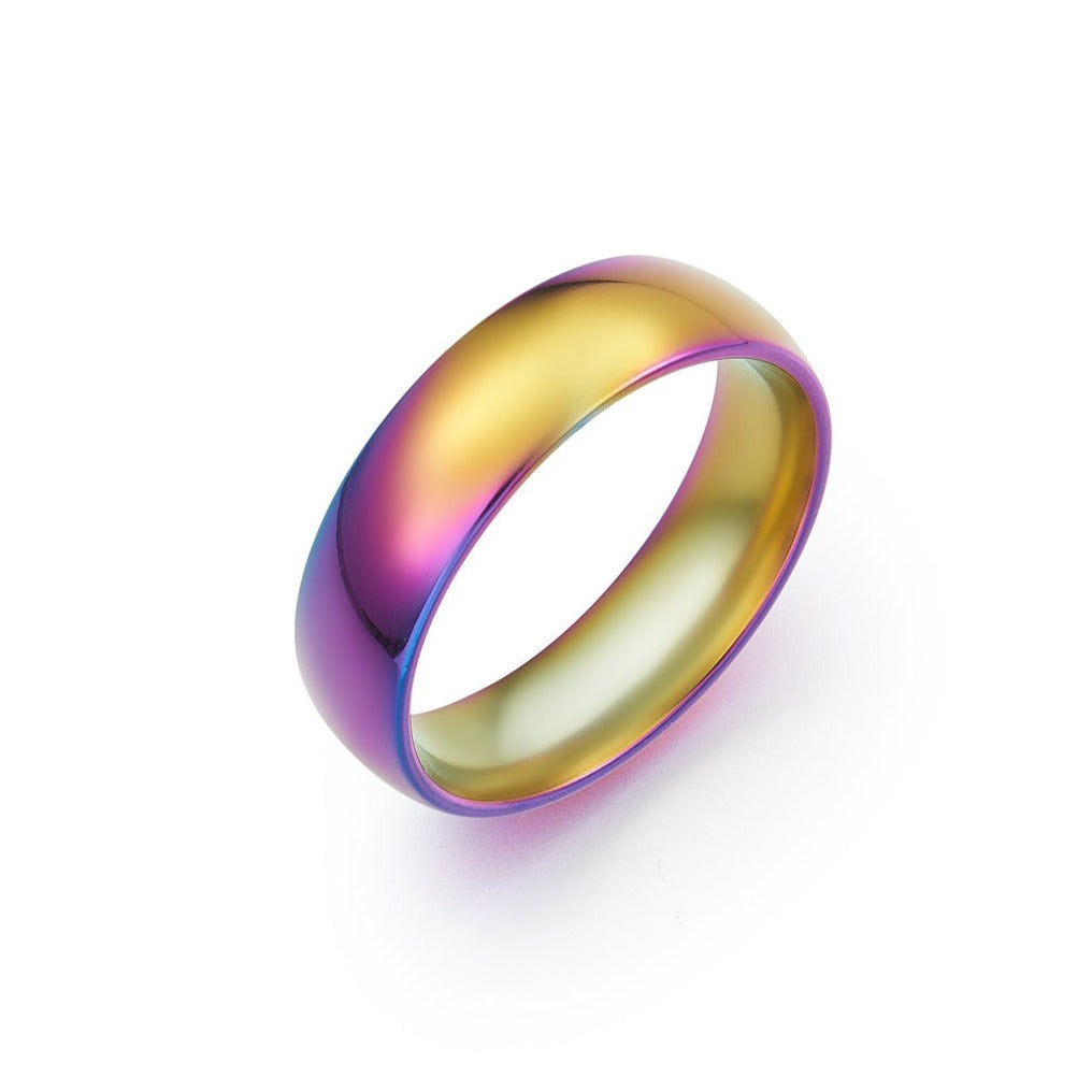 Sleek Titanium Steel Curved Ring