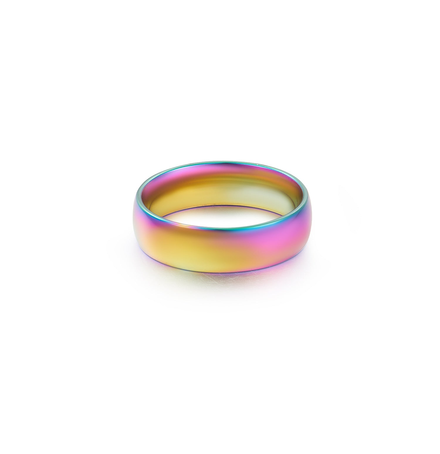 Sleek Titanium Steel Curved Ring