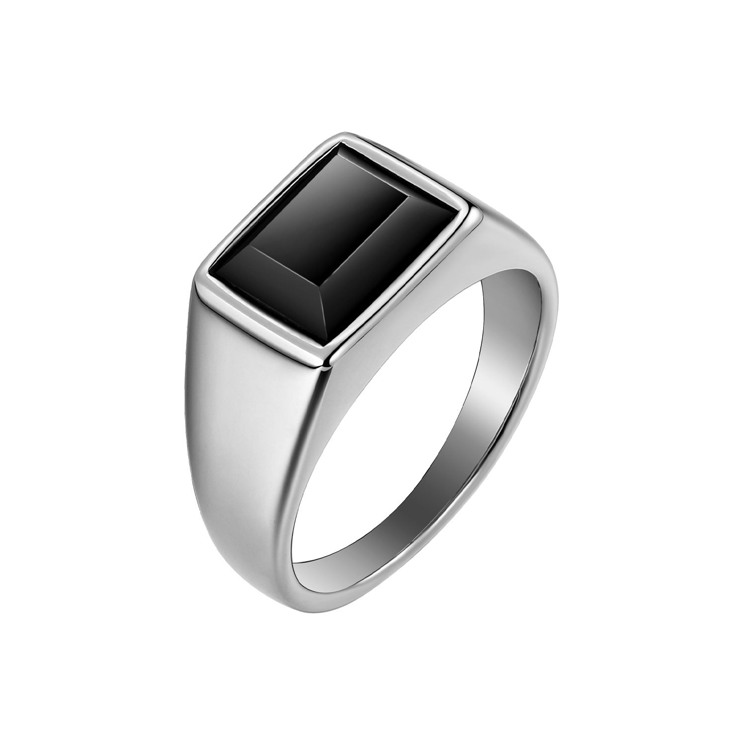 Minimalist Faux Gem Ring - Stylish Stainless Steel Unisex Band