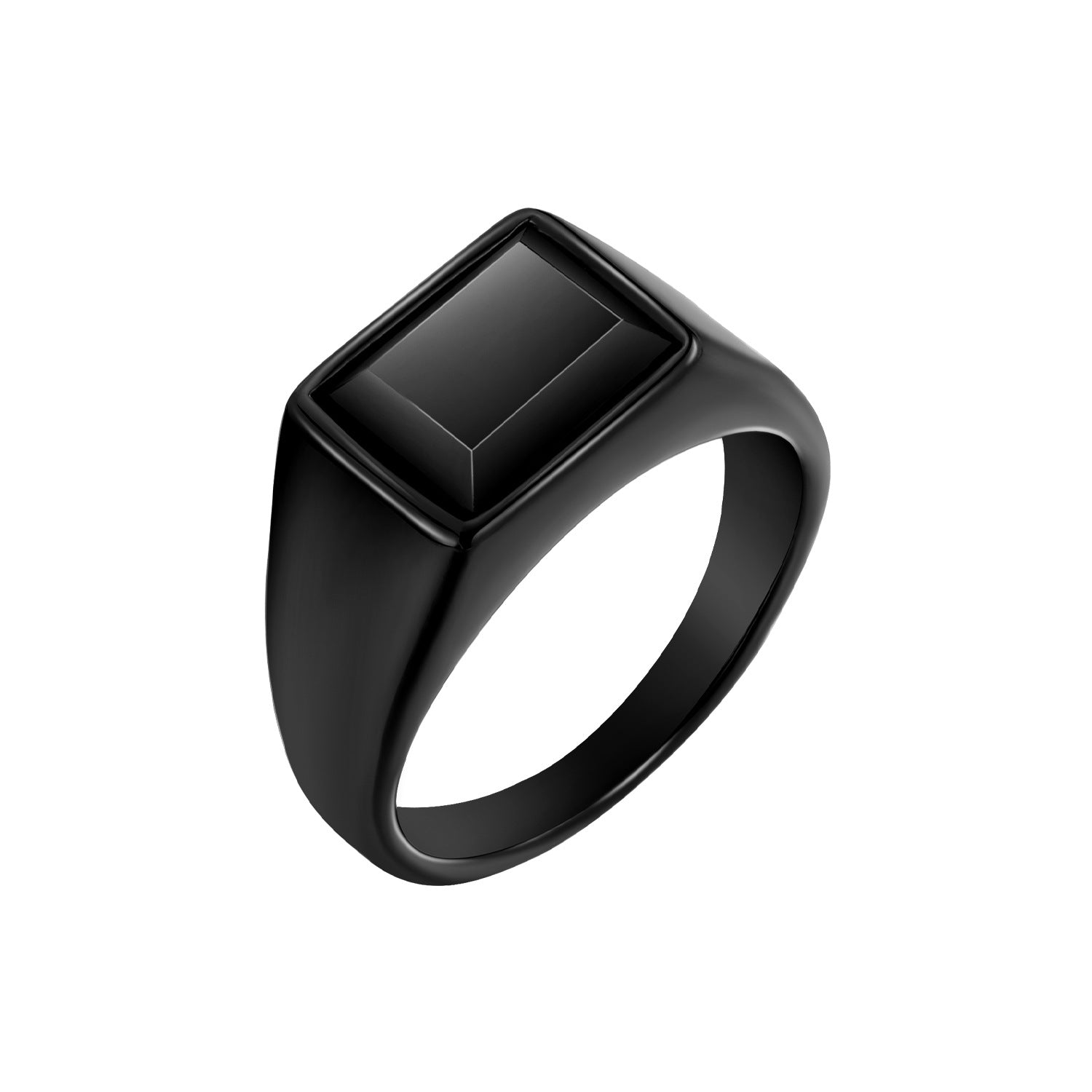 Minimalist Faux Gem Ring - Stylish Stainless Steel Unisex Band