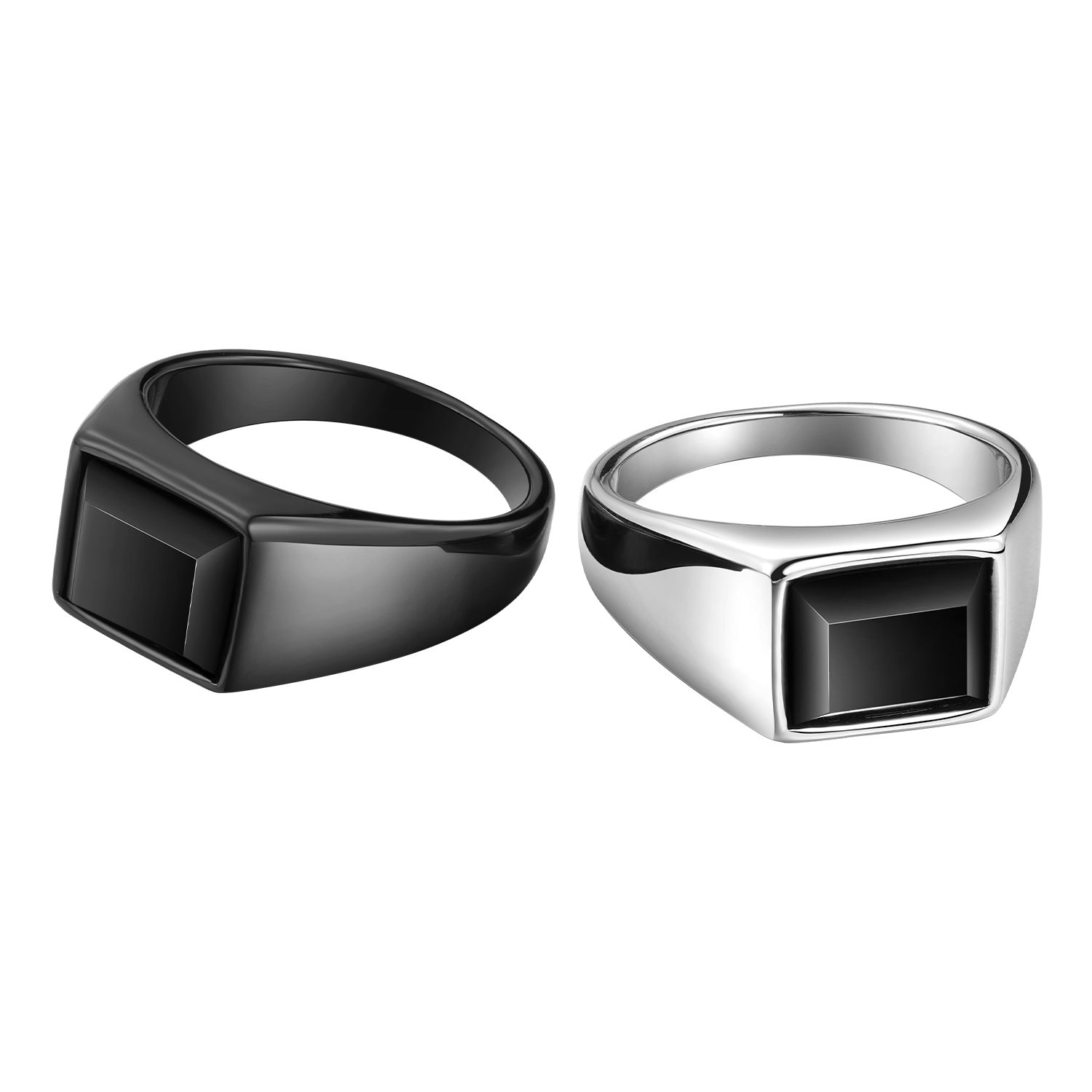 Minimalist Faux Gem Ring - Stylish Stainless Steel Unisex Band