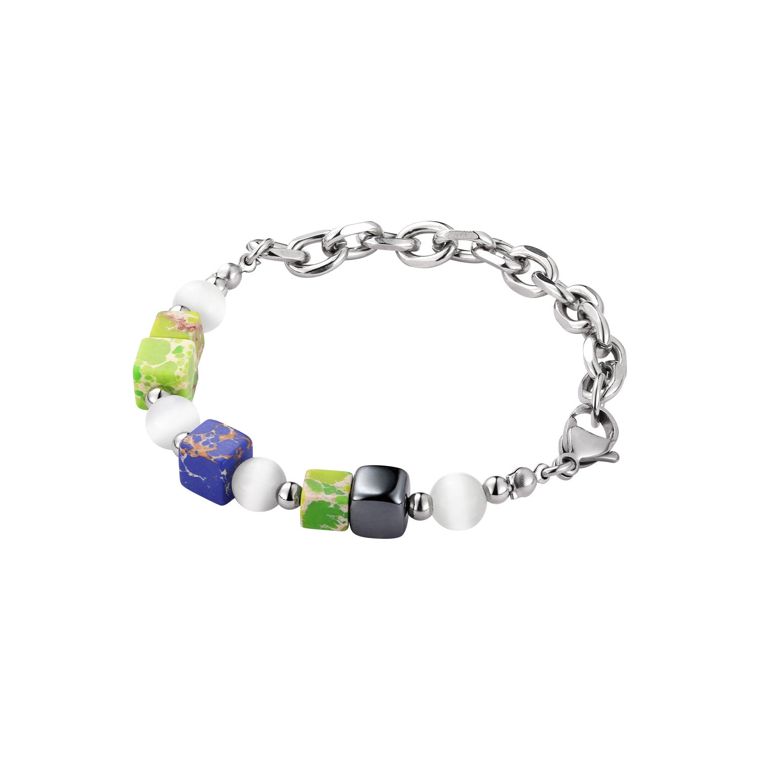 Hematite & Enameled Cubes Bracelet