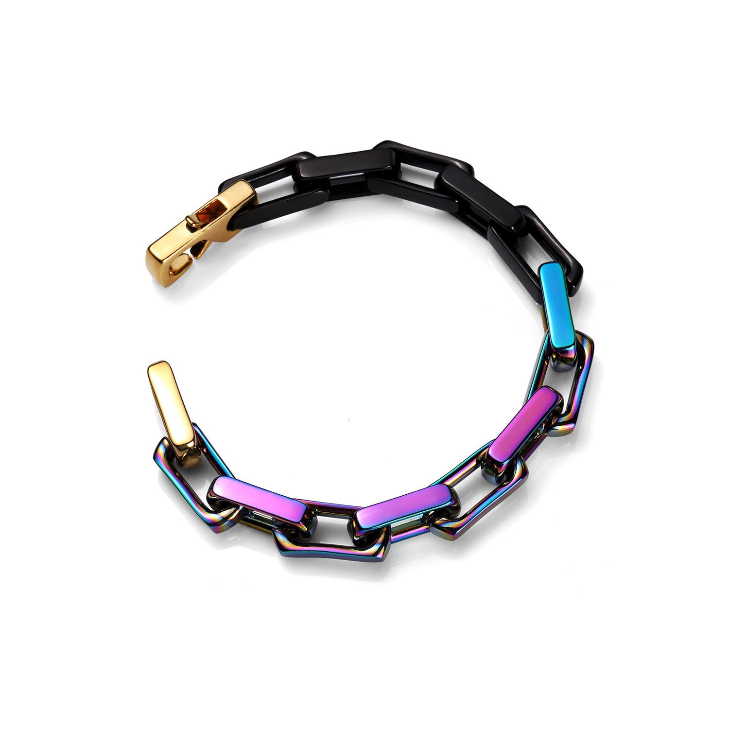 Fire-Tempered Colorblock Hip-Hop Bracelet